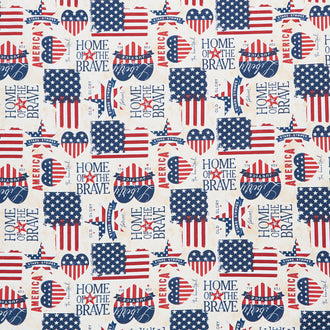 Hearts' Anthem - Patriotic Toss Cream Yardage