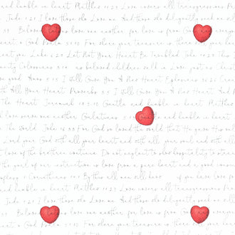 All My Heart - Love Letters White Yardage