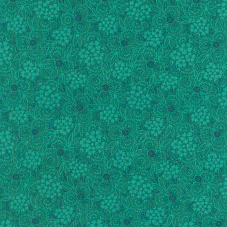 Quiet Grace - Scatter Garden Teal Yardage