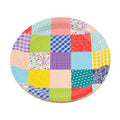 9" Bright Patchwork Paper Plates Primary Image