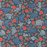 Sabrina - Flower Bed Indigo Yardage Primary Image