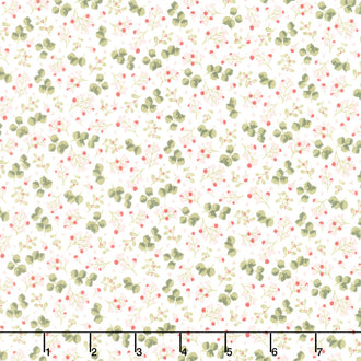 Yuletide Forest - Berry Sprigs Cream Yardage