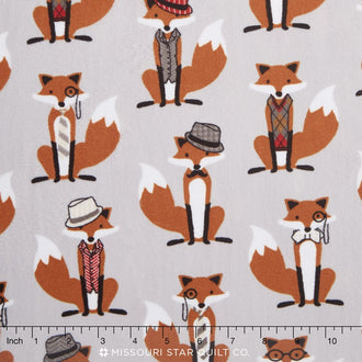 Cuddle® Prints - Nifty Fox Steel 60" Minky Yardage