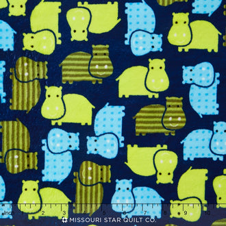 Cuddle® Prints - Urban Zoologie Hippo Midnight 60" Minky Yardage