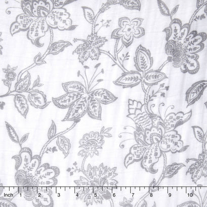 Embrace - Double Gauze Premier Garden Toile Steel Yardage