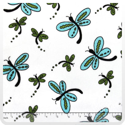 Cuddle® Prints Lagoona - Dragonfly Snow White 60" MInky Yardage