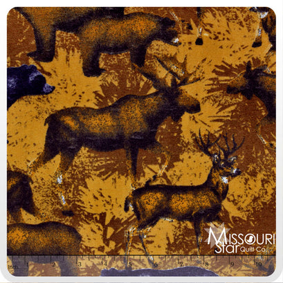 Cuddle® Prints Pine Ridge - Wildlife Brown 60" MInky Yardage