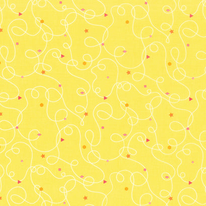 Effervescence - Squiggles Yellow Yardage