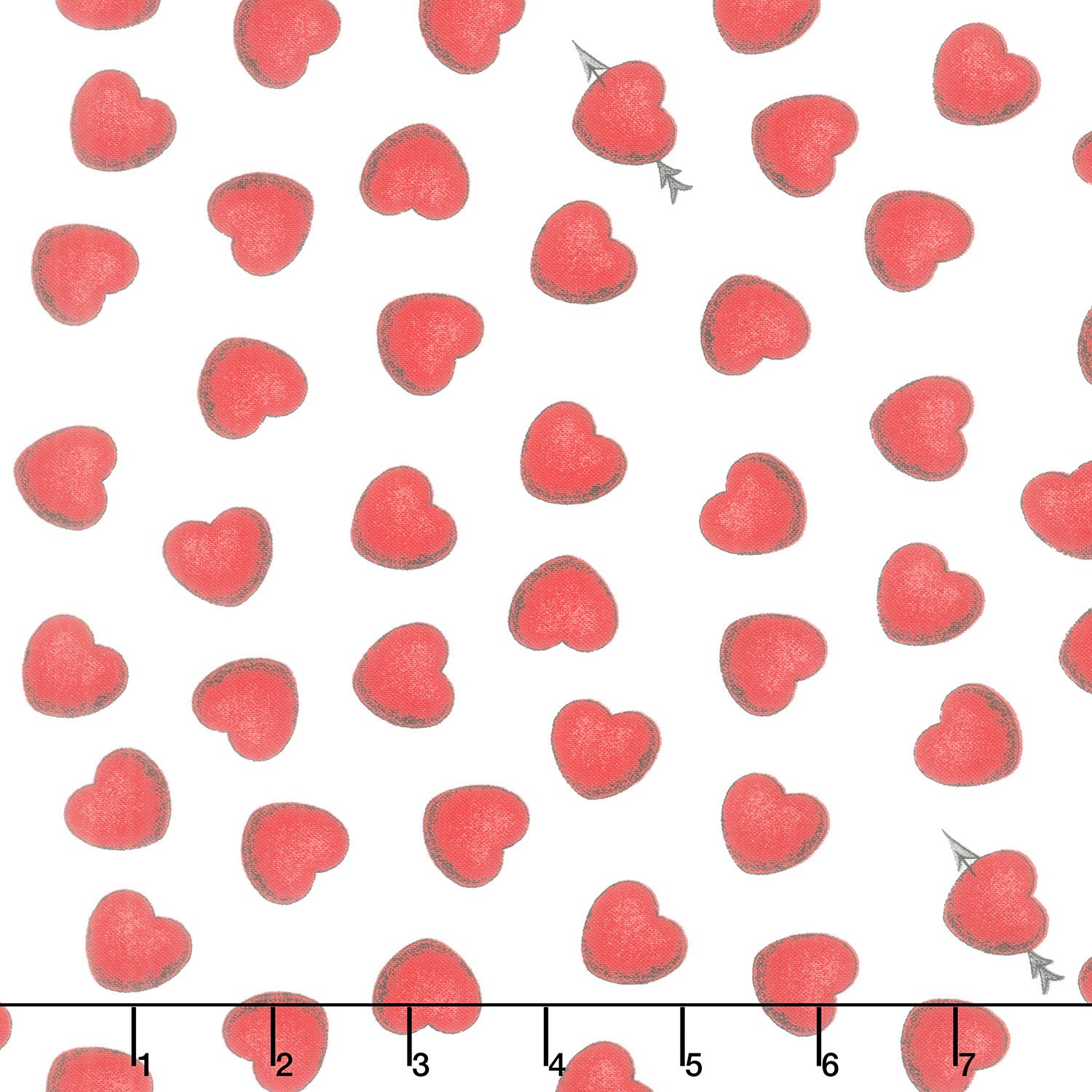 All My Heart - Heart Toss White Yardage Primary Image