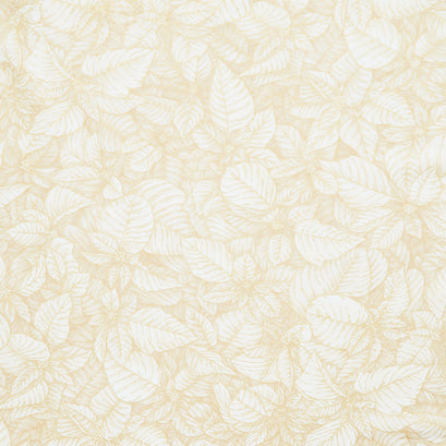 Holiday Flourish - Snow Flower Gold Colorstory Poinsettias Cream Metallic Yardage