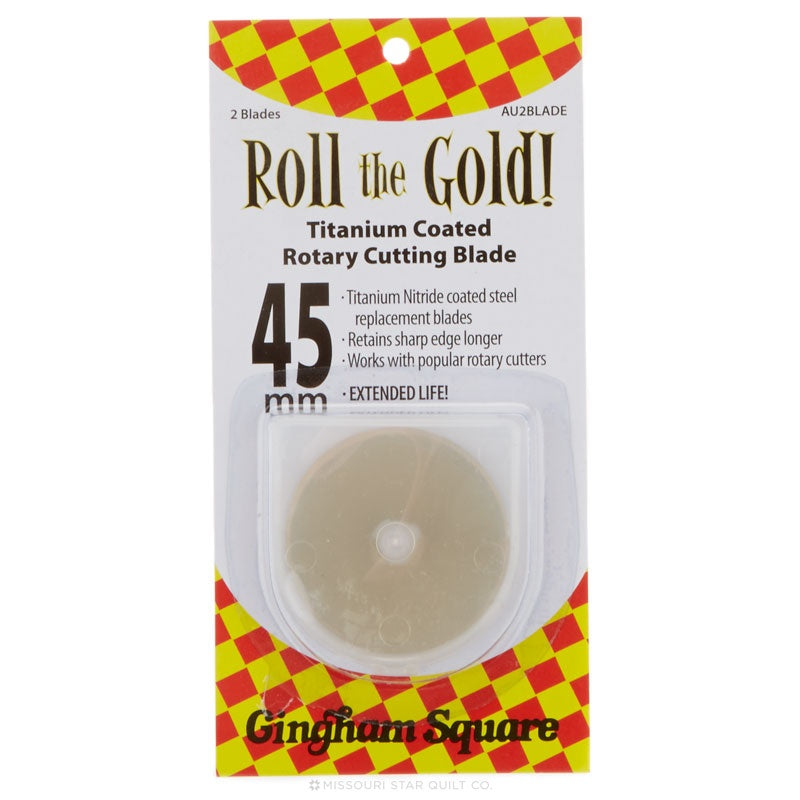 Roll the Gold Titanium 45mm Rotary Blades 2 ct - 036346121024 Quilting  Notions