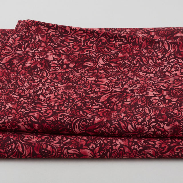 Allure - Watercolor Textured Floral Red 118" Wide 3 Yard Cut Primary Image