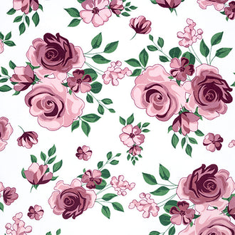 Cuddle® Prints - Rose Bouquet Plumwine Minky Yardage