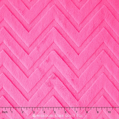 Cuddle® Embossed Chevron - Fuchsia 60" Minky Yardage