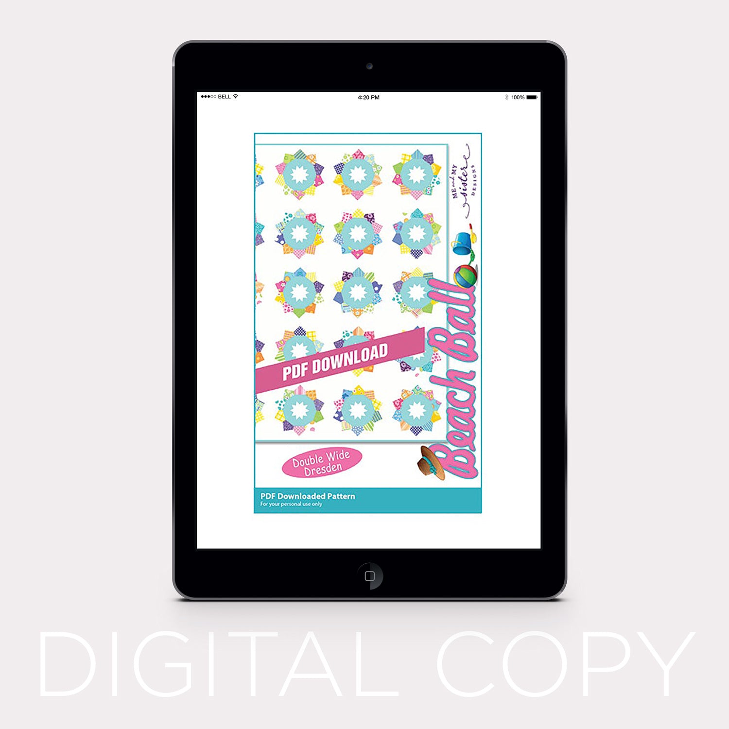 digital-download-beach-ball-double-wide-dresden-quilt-pattern