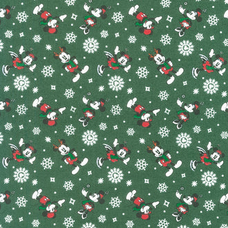 Character Winter Holiday Collection III - Festive Mickey Green Yardage