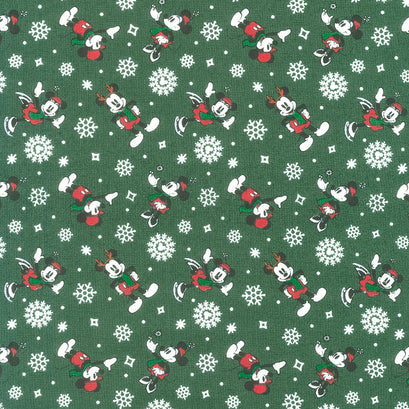 Character Winter Holiday Collection III - Festive Mickey Green Yardage