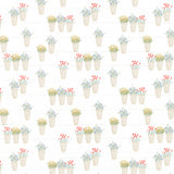 Farmhouse Summer - Flower Pots Off White Yardage Primary Image