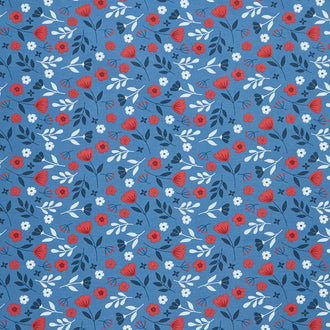 American Beauty - Floral Navy Yardage