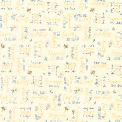 Zest For Life - Word Toss Yellow Yardage