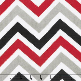 Cuddle® Classic Zig Zag - Red/Black/Snow 60" Minky Yardage