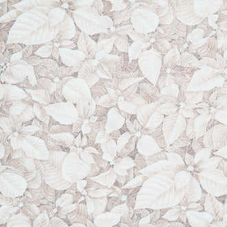 Holiday Flourish - Snow Flower Taupe Colorstory Poinsettias Taupe Metallic Yardage