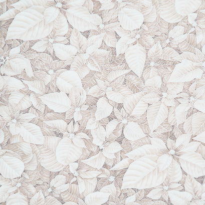 Holiday Flourish - Snow Flower Taupe Colorstory Poinsettias Taupe Metallic Yardage