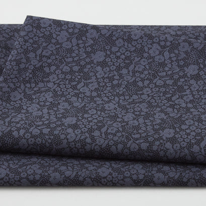 Adalee - Monotone Floral Black 2 Yard Cut