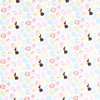 Bunny Trail - Easter Eggs White Yardage