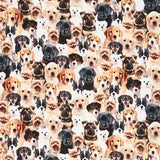 Dogs - Packed Realistic Puppies Multi Yardage Primary Image