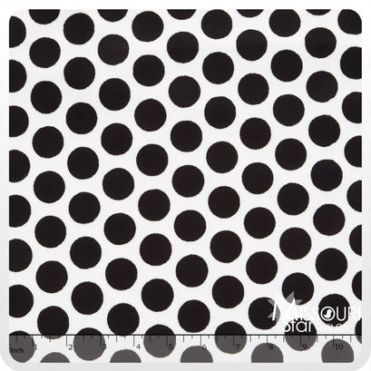 Cuddle® Classic Mod Dot - Snow/Black 60" Minky Yardage