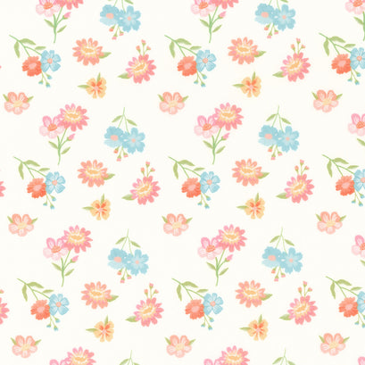 Spring's in Town - Floral Cream Yardage