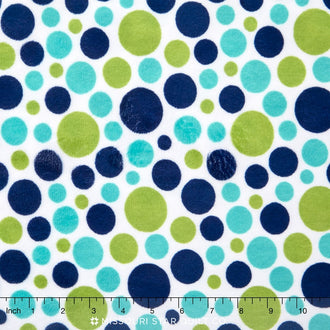 Cuddle® Prints - Bubble Dot Midnight-Kiwi 60" Minky Yardage