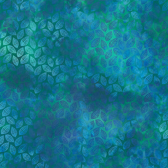 Prism - Leaves Dark Teal Digitally Printed Yardage