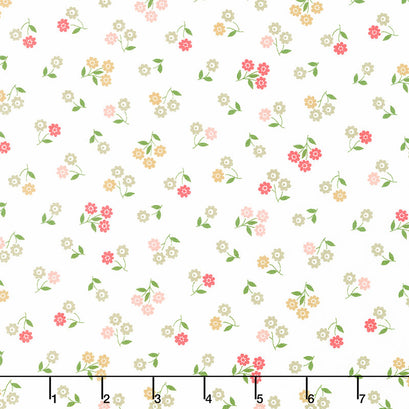 Country Rose - Dainty Floral Cloud Yardage