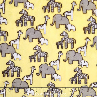 Cuddle® Prints - Little Safari Banana 60" Minky Yardage