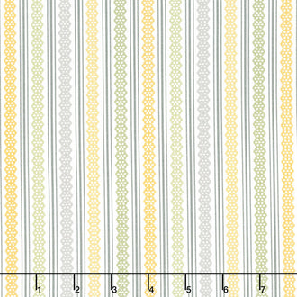 Buttercup and Slate - Lacey Stripe Cloud Yardage