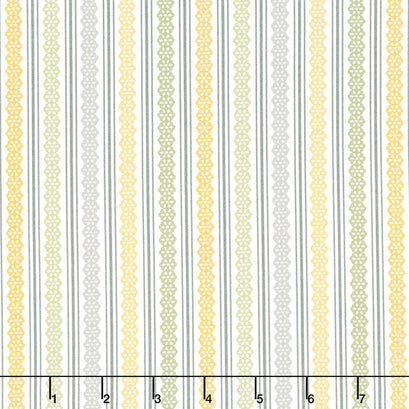 Buttercup and Slate - Lacey Stripe Cloud Yardage