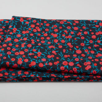 Digital Designs - Red Flowers Blue 2 Yard Cut