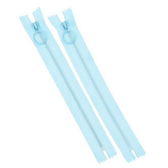 8" Hoop Pull Zippers - Light Blue