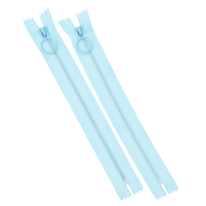 8" Hoop Pull Zippers - Light Blue