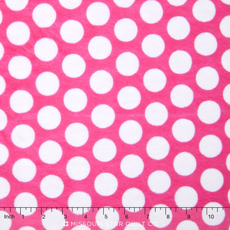 Cuddle® Classic Mod Dot - Fuchsia/Snow 60" Minky Yardage