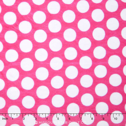 Cuddle® Classic Mod Dot - Fuchsia/Snow 60" Minky Yardage