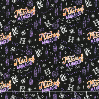 Character Halloween III - Harry Potter Mystical Mischief Black Yardage