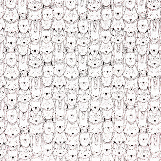 Capsule Pacha - Wild Friends Black White Yardage