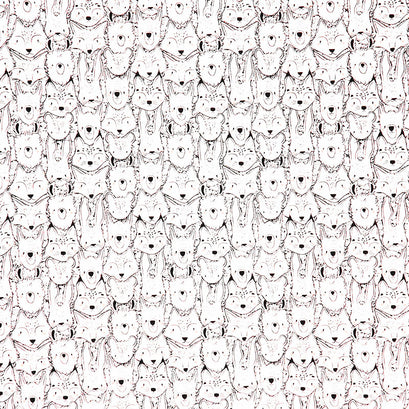 Capsule Pacha - Wild Friends Black White Yardage