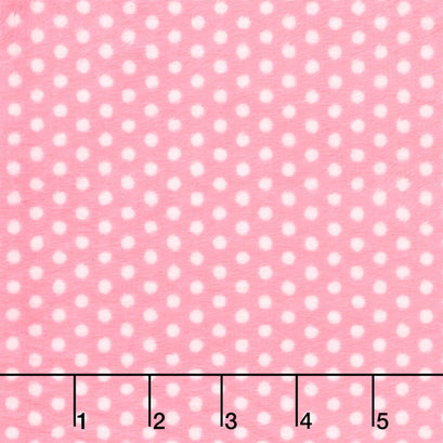 Cuddle® Classic Swiss Dot - Paris Pink/Snow 60" Minky Yardage