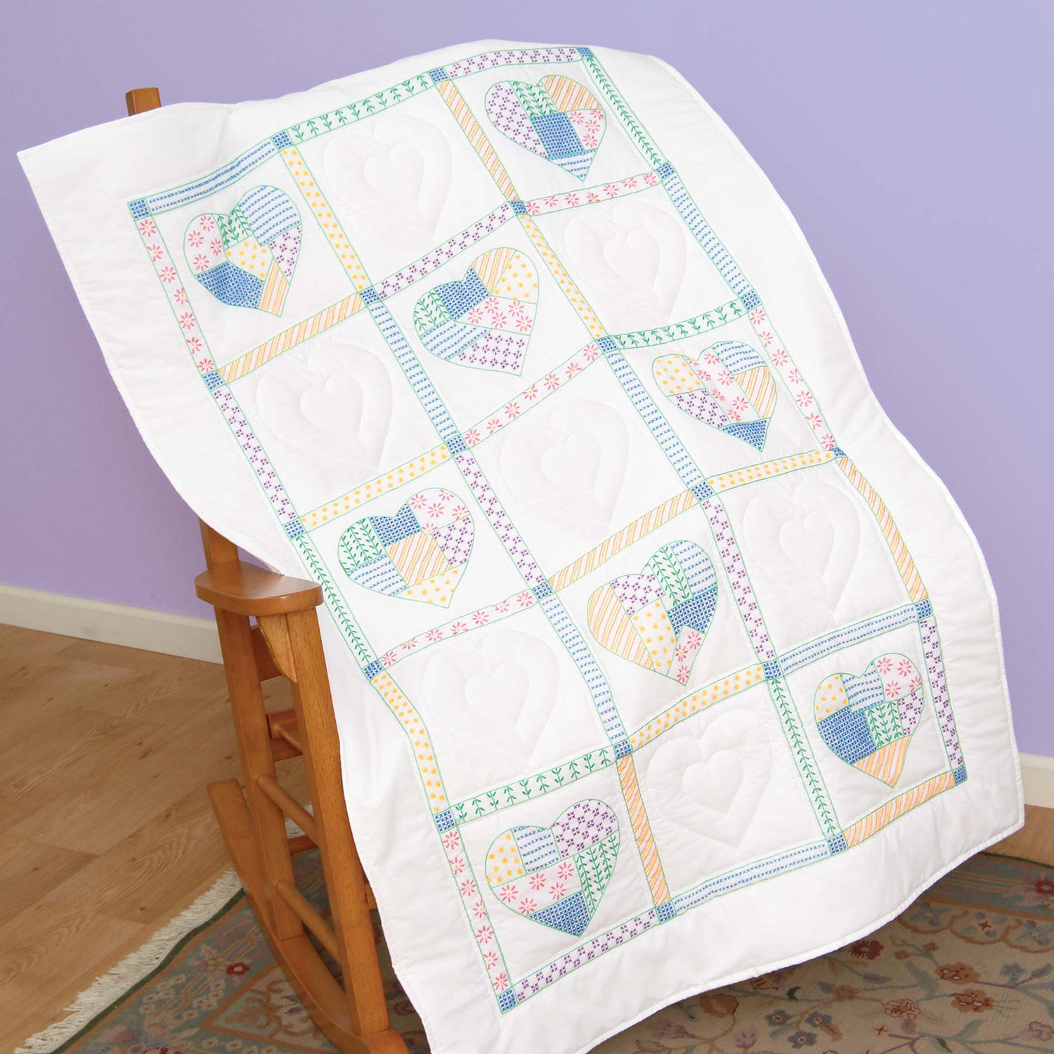 Embroidered Baby Patchwork shops Quilts