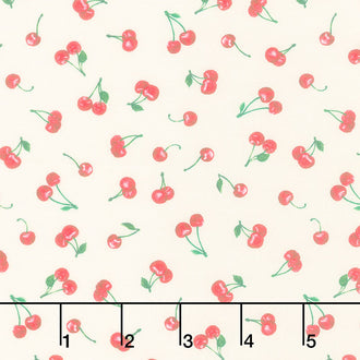 Cherry Pie - Tiny Cherries Cream Yardage