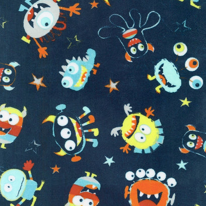 Cuddle® Prints - You Scared Me! Navy 60" Minky Yardage